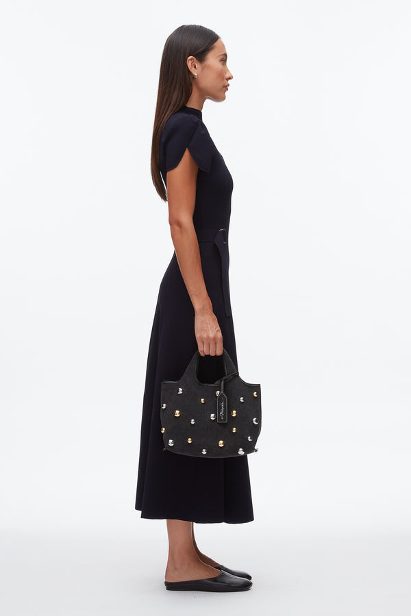 Phillip Lim Dome Embellishment Mini Market Tote BLACK