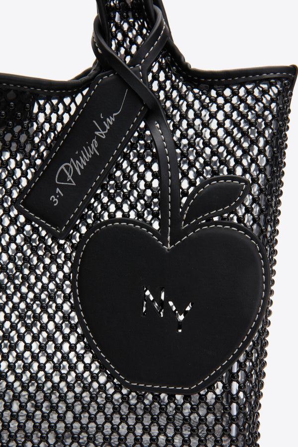 Phillip Lim Embellished Mesh Mini Market Tote BLACK