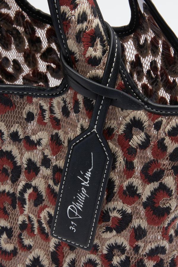 Phillip Lim Leopard Embroidered Mini Market Tote LEOPARD
