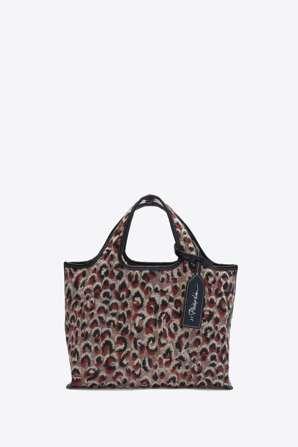 phillip lim Leopard Embroidered Mini Market Tote LEOPARD