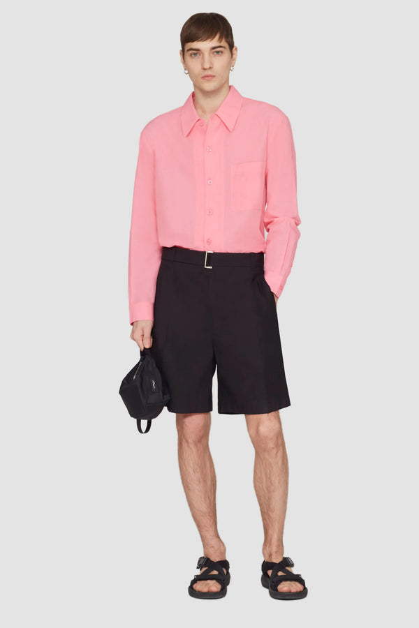 phillip lim Long Sleeve Convertible Collar Sheer Shirt PINK/RED