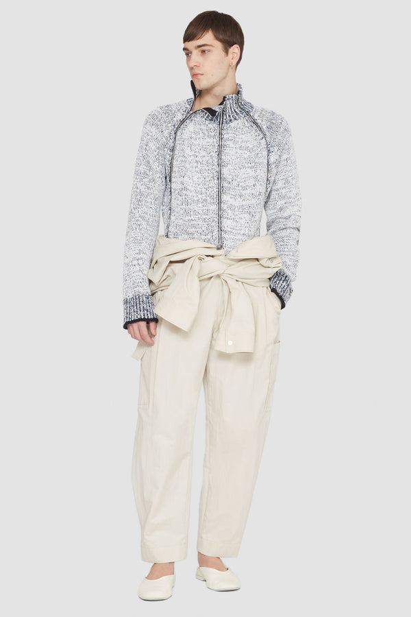 phillip lim Long Sleeve Marled Pullover ANTWHT MULTI