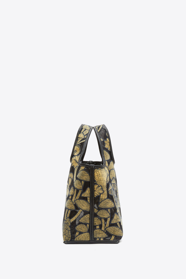 Phillip Lim Mushroom Embroidery Mini Market Tote BLK MULTI
