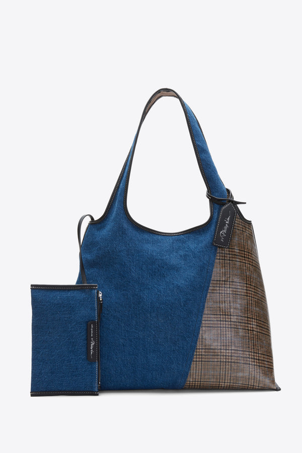 phillip lim Patchwork Denim Market Tote INDIGO MULTI