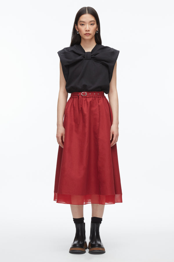 Phillip Lim Belted Midi Skirt CRIMSON