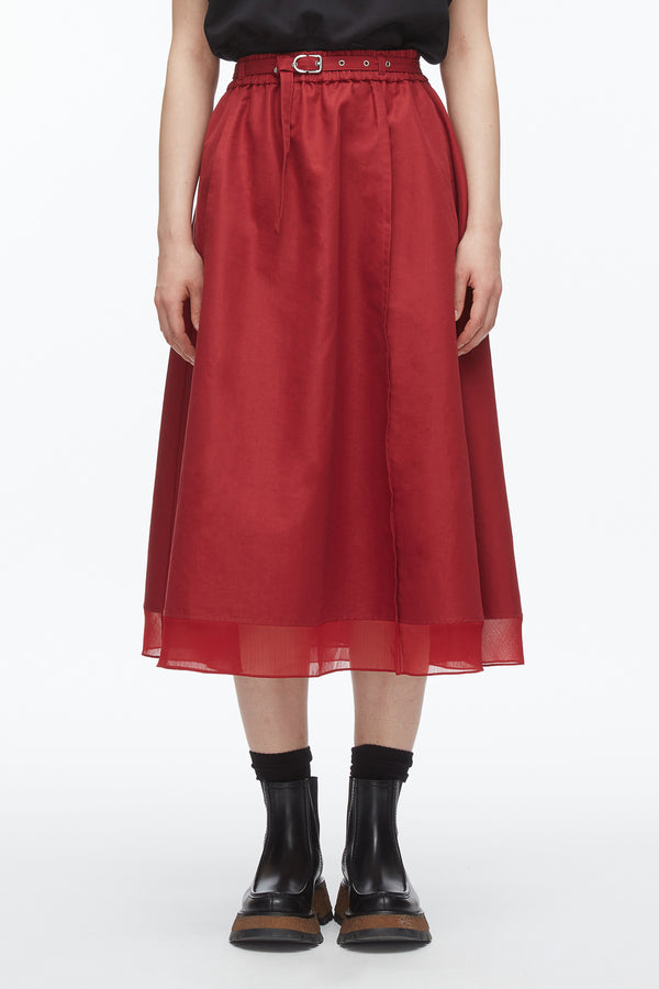 Phillip Lim Belted Midi Skirt CRIMSON