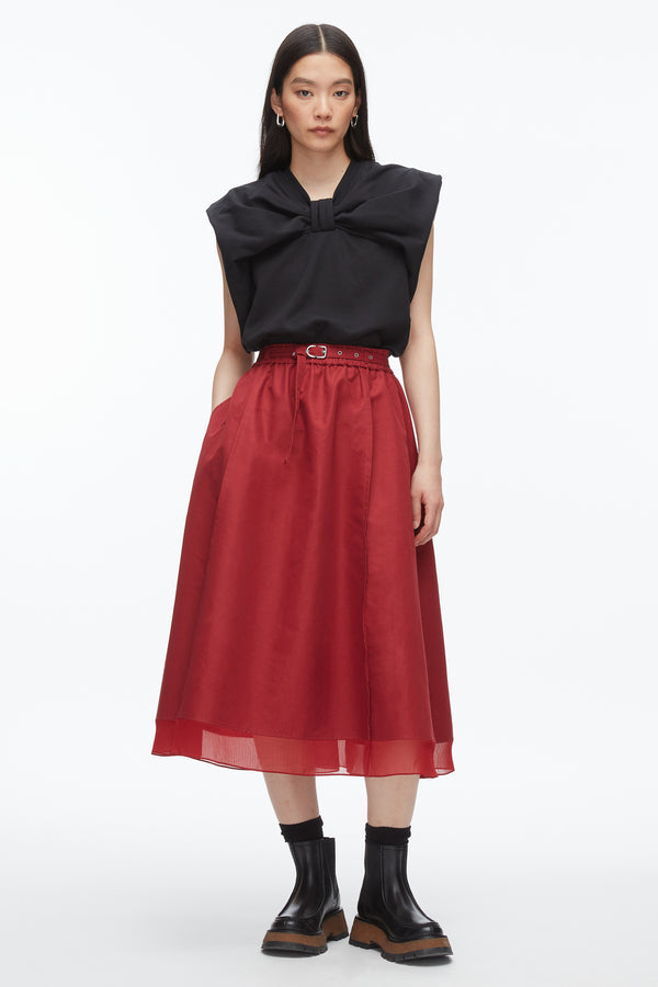 phillip lim Belted Midi Skirt CRIMSON