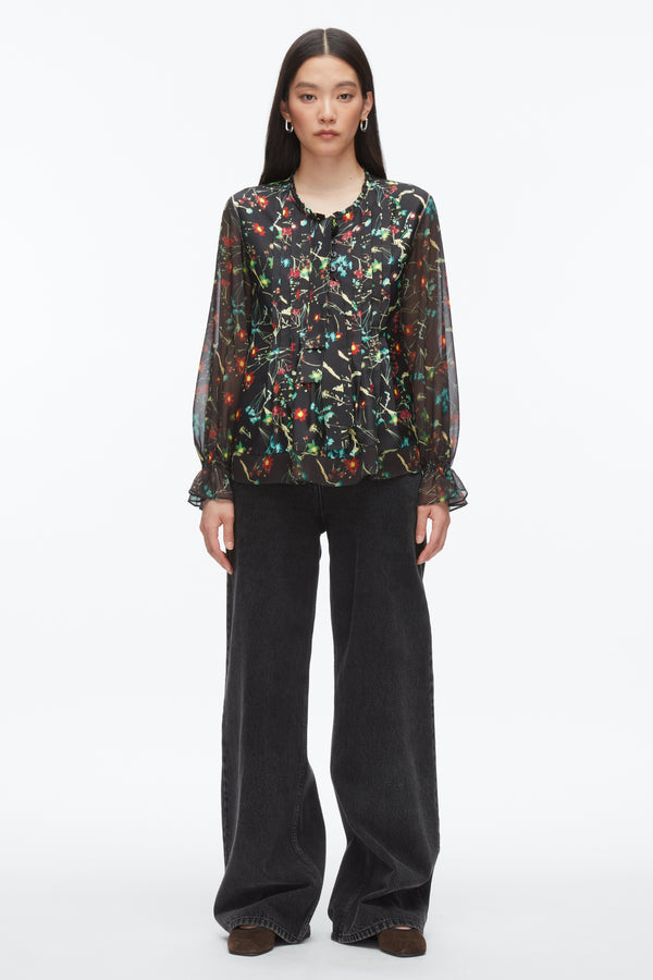 Phillip Lim Bliss Floral Blouse BLACK MULTI