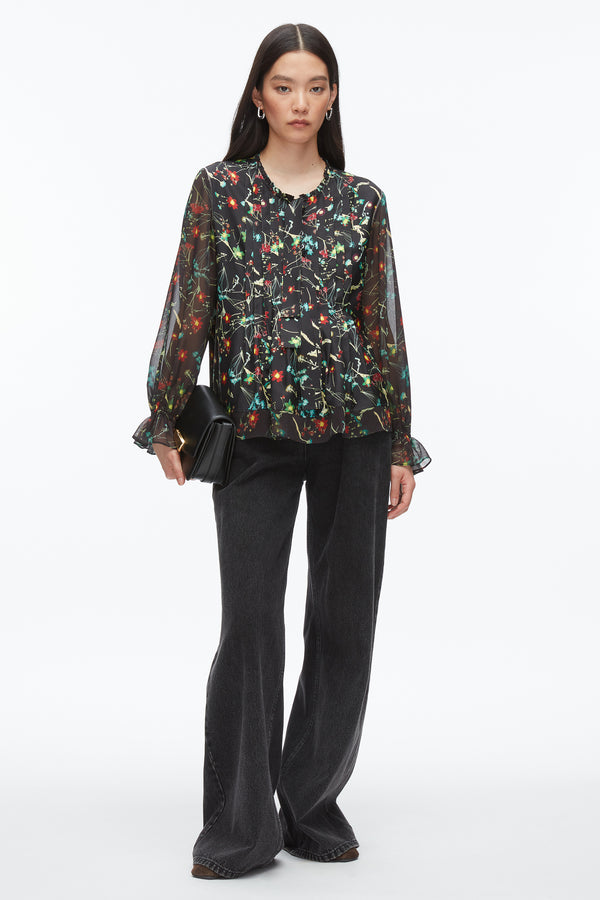 phillip lim Bliss Floral Blouse BLACK MULTI