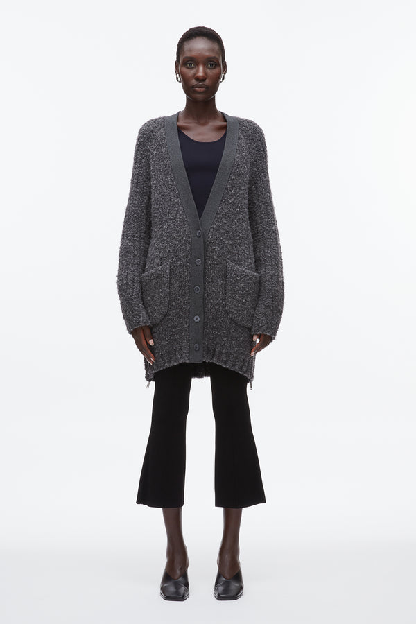 Phillip Lim Boucle Cardigan Coat CHARCOAL MELANGE