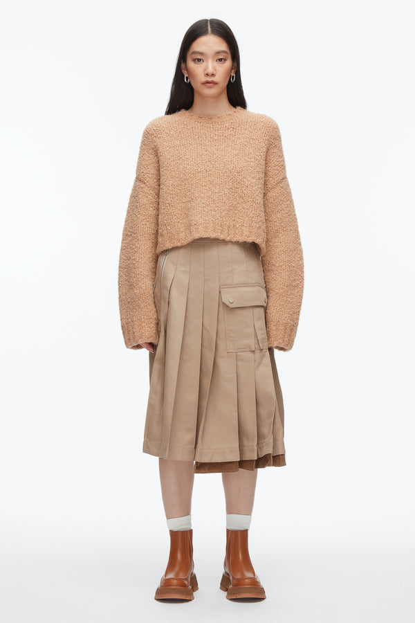 Phillip Lim Boucle Zipper Crewneck FAWN