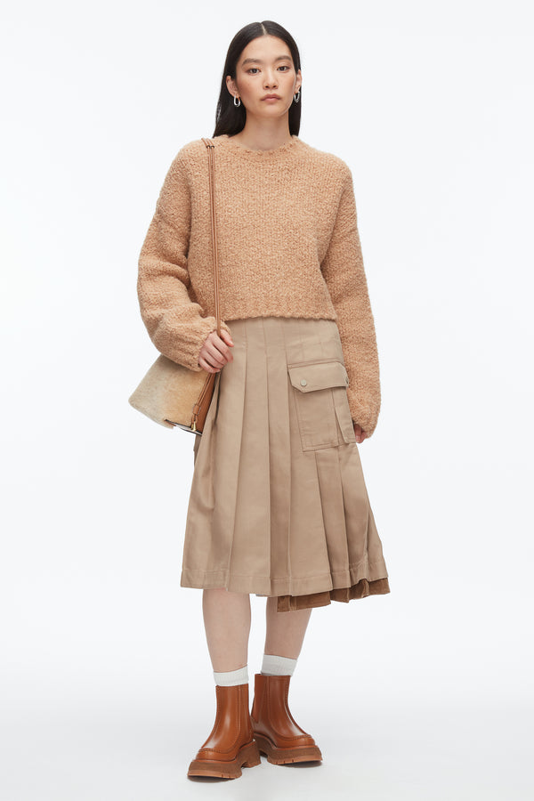 phillip lim Boucle Zipper Crewneck FAWN