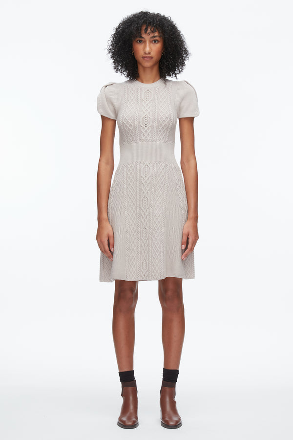 Phillip Lim Cable Mix Tulip Dress OYSTER