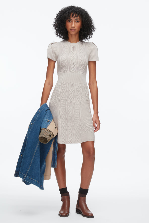 phillip lim Cable Mix Tulip Dress OYSTER