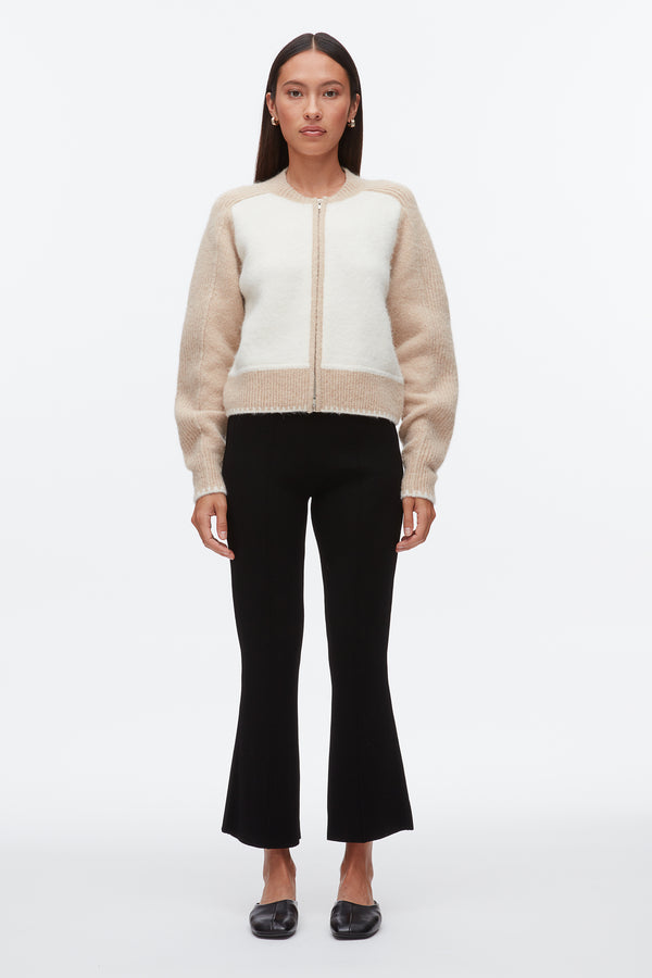 Phillip Lim Colorblock Zip Cardigan IVORY-BEIGE