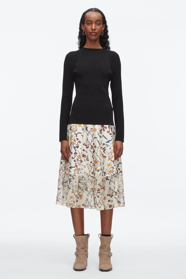 Phillip Lim Compact Rib Mockneck Top BLACK