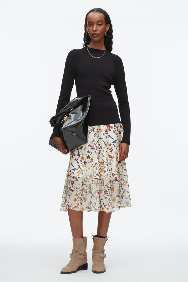 phillip lim Compact Rib Mockneck Top BLACK