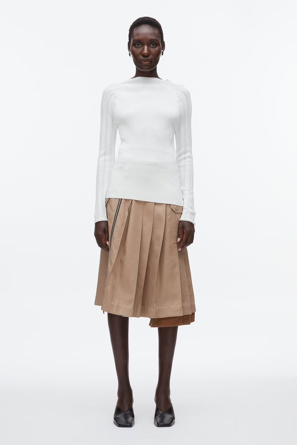 Phillip Lim Compact Rib Mockneck Top IVORY