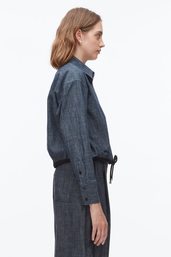 Phillip Lim Cropped Chambray Shirt WASHED INDIGO