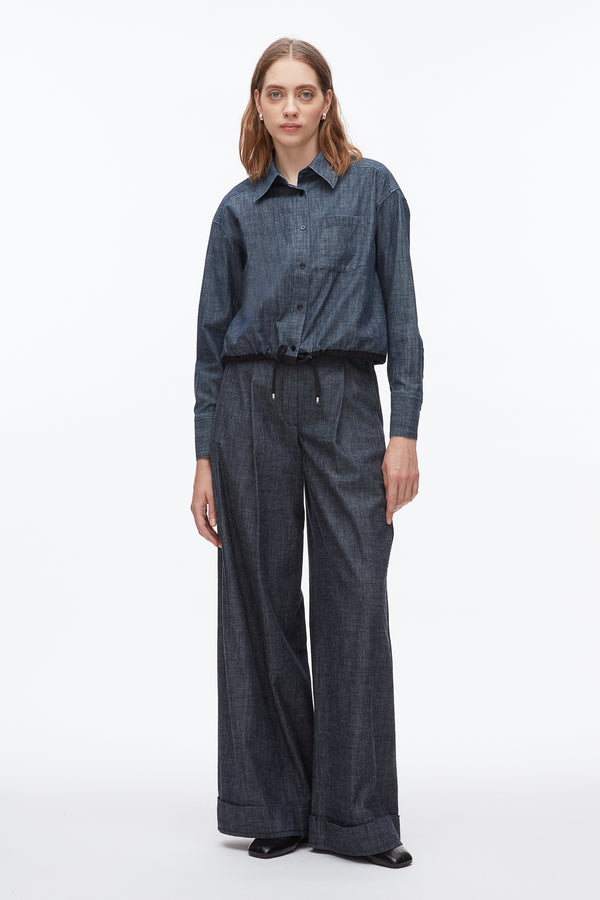 phillip lim Cropped Chambray Shirt WASHED INDIGO