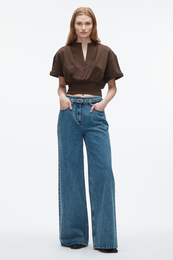 phillip lim Cropped Sweatshirt DK CHOCOLATE