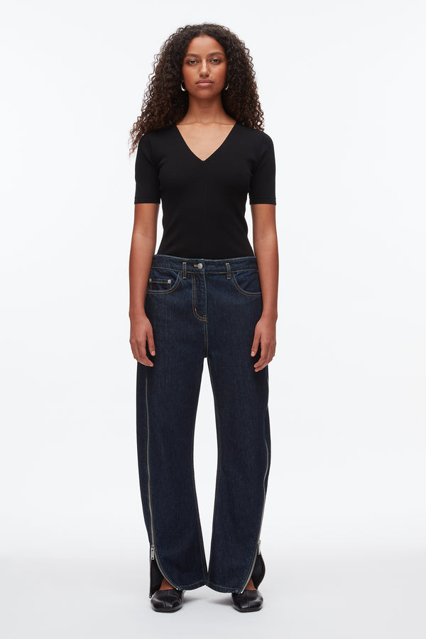 Phillip Lim Curve Denim Pant With Zip DARK INDIGO