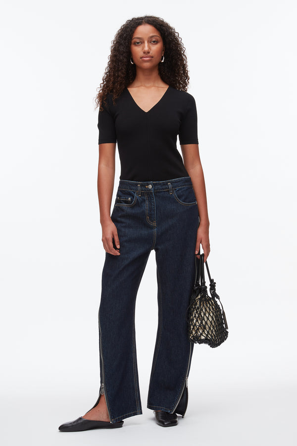 phillip lim Curve Denim Pant with Zip DARK INDIGO