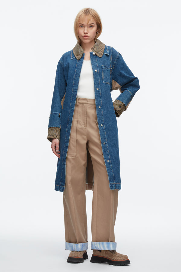 phillip lim Denim Combo Trench INDIGO MULTI