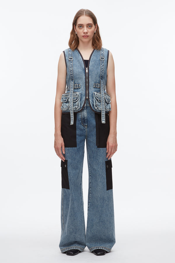 Phillip Lim Denim Field Vest WASHED MEDIUM BLUE