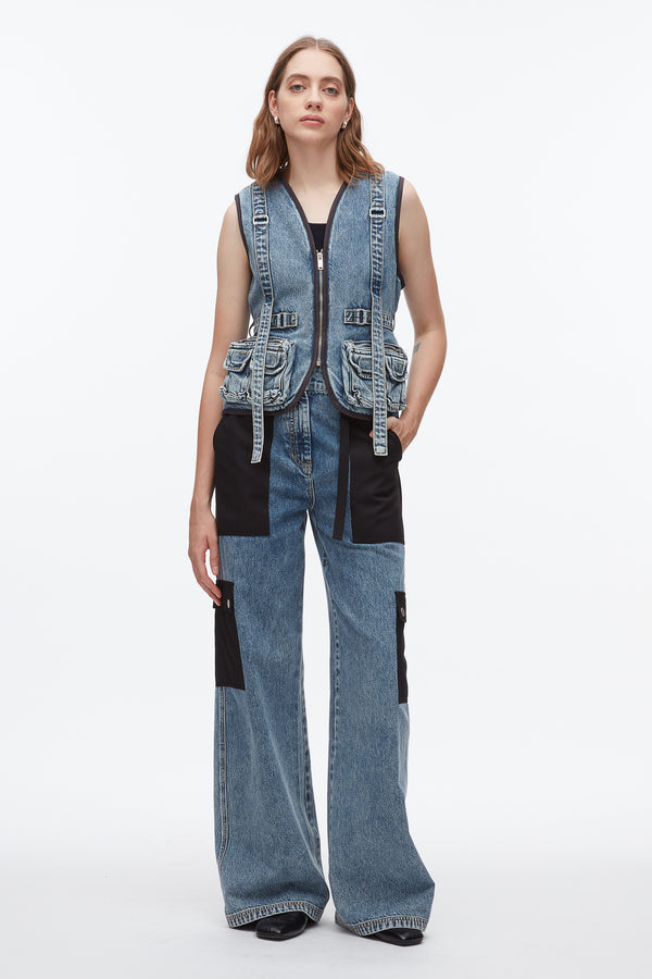 phillip lim Denim Field Vest WASHED MEDIUM BLUE