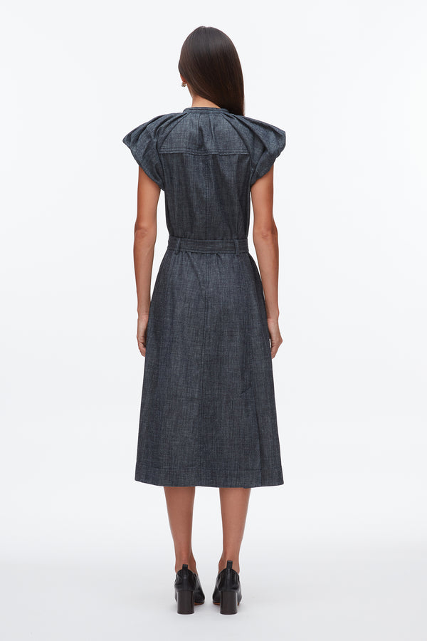Phillip Lim Denim Puff Sleeve Dress WASHED INDIGO
