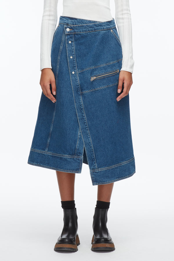 Phillip Lim Denim Wrap Skirt INDIGO