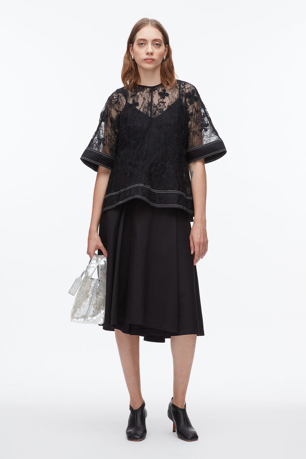 phillip lim Dimensional Lace Flounce Tank BLACK