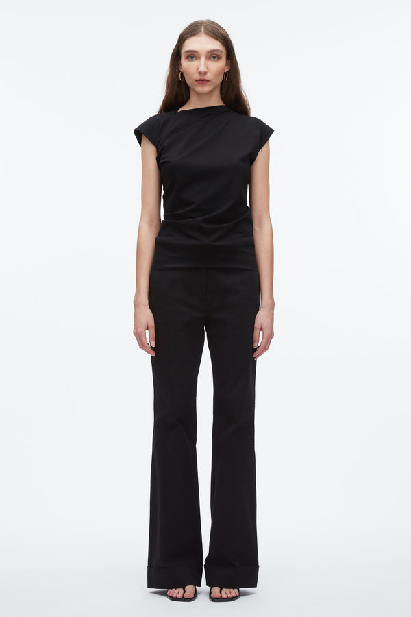 Phillip Lim Draped Asymmetric T-Shirt BLACK