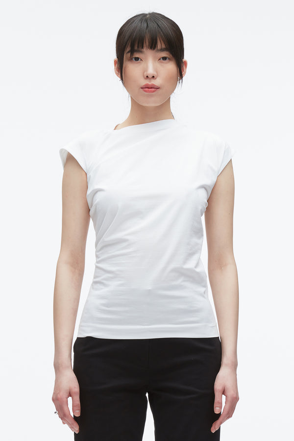 Phillip Lim Draped Asymmetric T-Shirt WHITE