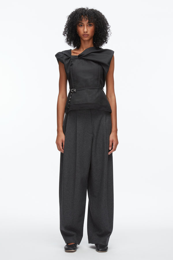 Phillip Lim Draped Bow Belted Shell Top CRIMSON