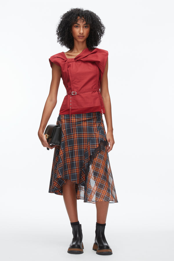 phillip lim Draped Bow Belted Shell Top CRIMSON