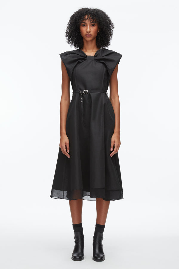Phillip Lim Draped Bow Dress With Belt BLACK