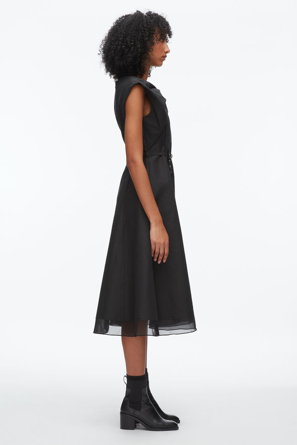 Phillip Lim Draped Bow Dress With Belt BLACK
