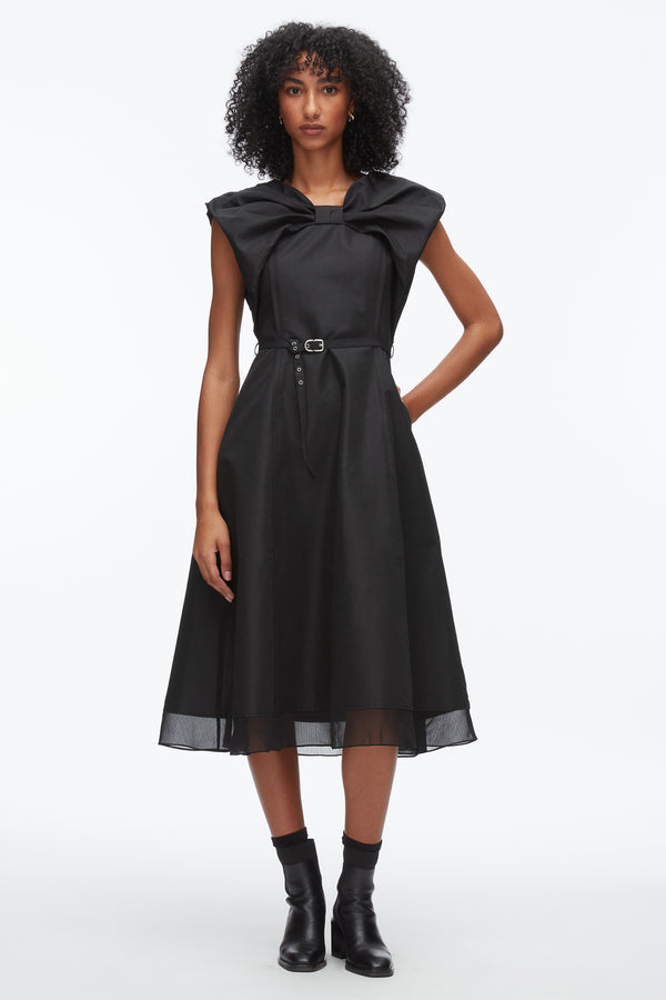phillip lim Draped Bow Dress with Belt BLACK