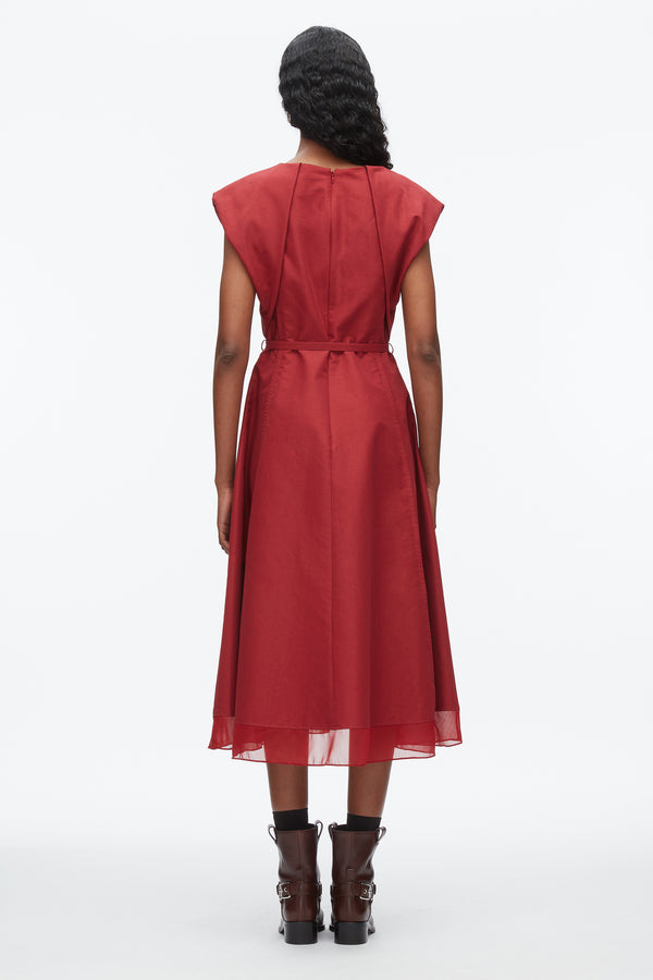 Phillip Lim Draped Bow Dress With Belt CRIMSON