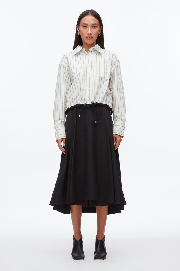 Phillip Lim Drawcord Hem Stripe Shirt CREAM MULTI