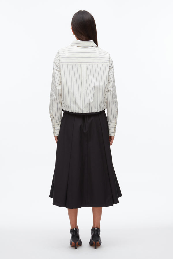 Phillip Lim Drawcord Hem Stripe Shirt CREAM MULTI