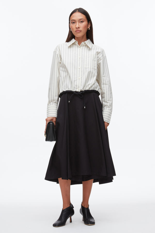 phillip lim Drawcord Hem Stripe Shirt CREAM MULTI