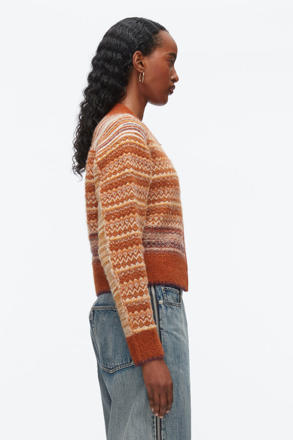 Phillip Lim Fair Isle Zip Cardigan SUNSET MULTI