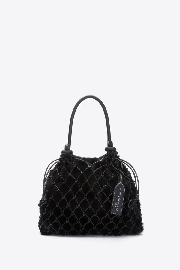 phillip lim Faux Fur Macrame Mini Sac BLACK