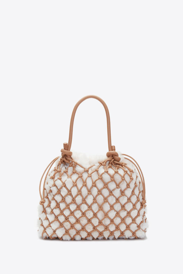 Phillip Lim Faux Fur Macrame Mini Sac IVORY-CAMEL