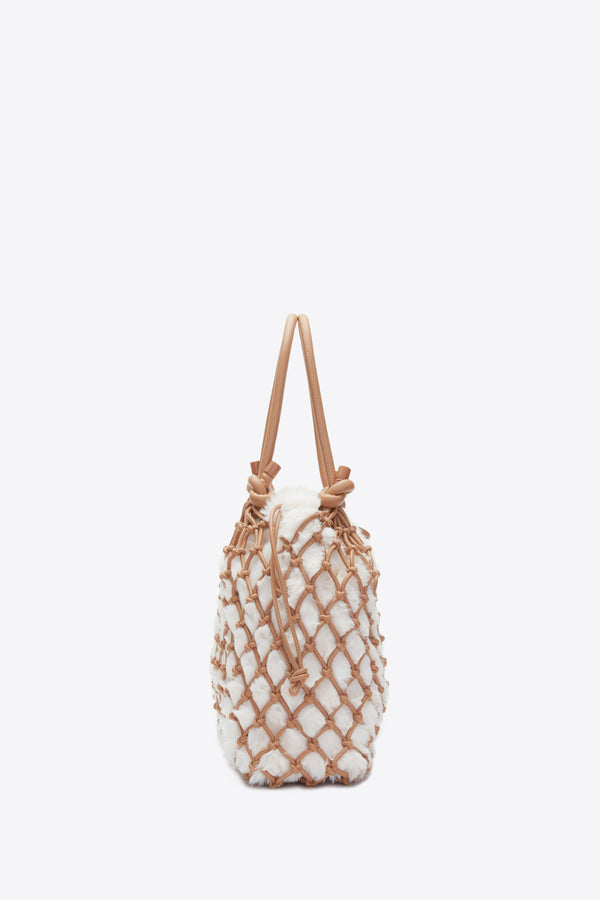Phillip Lim Faux Fur Macrame Mini Sac IVORY-CAMEL