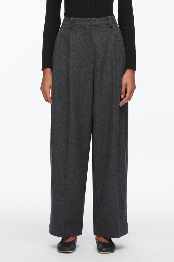 Phillip Lim Flannel Double Pleat Trouser CHARCOAL
