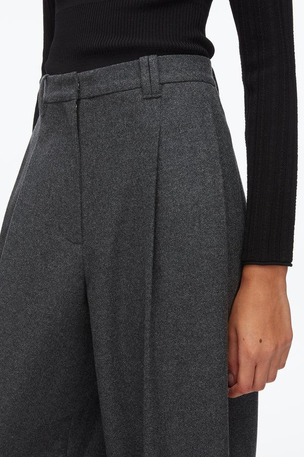 Phillip Lim Flannel Double Pleat Trouser CHARCOAL